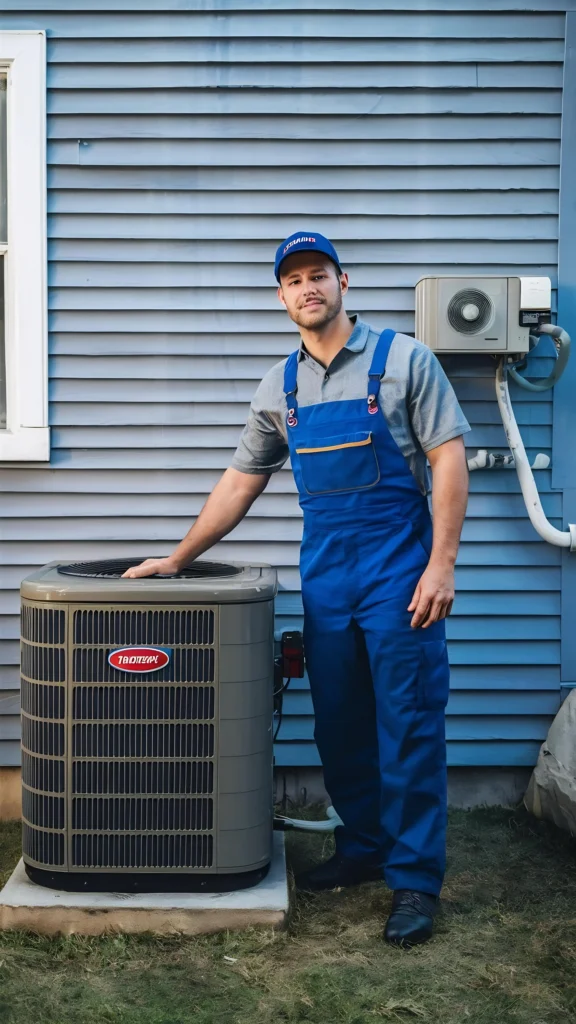 Professional HVAC contractors from Unique AC installing a commercial system in Pune